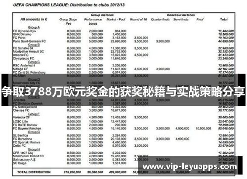 争取3788万欧元奖金的获奖秘籍与实战策略分享